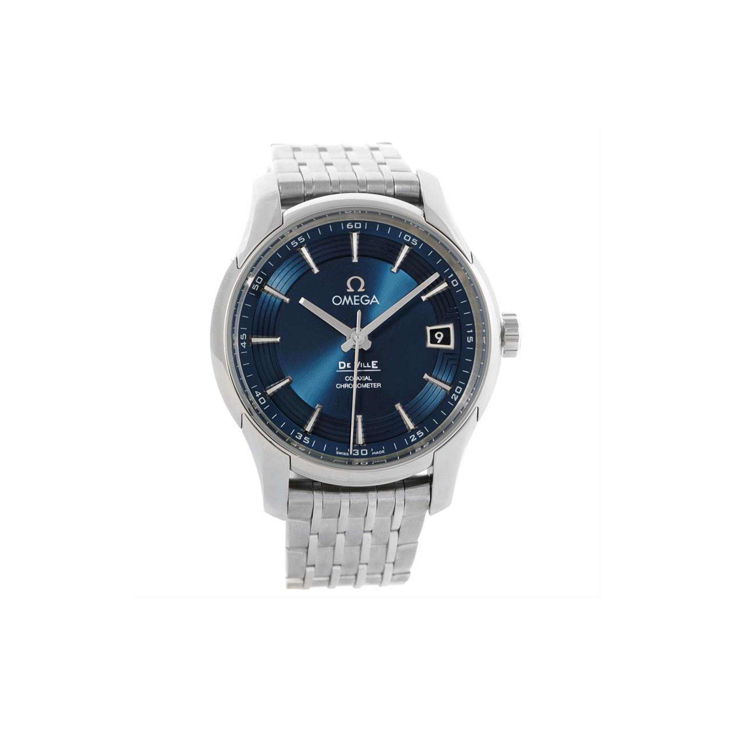 OMEGA DEVILLE HOUR VISION BLUE DIAL MENS WATCH 431.33.41.21.03.001